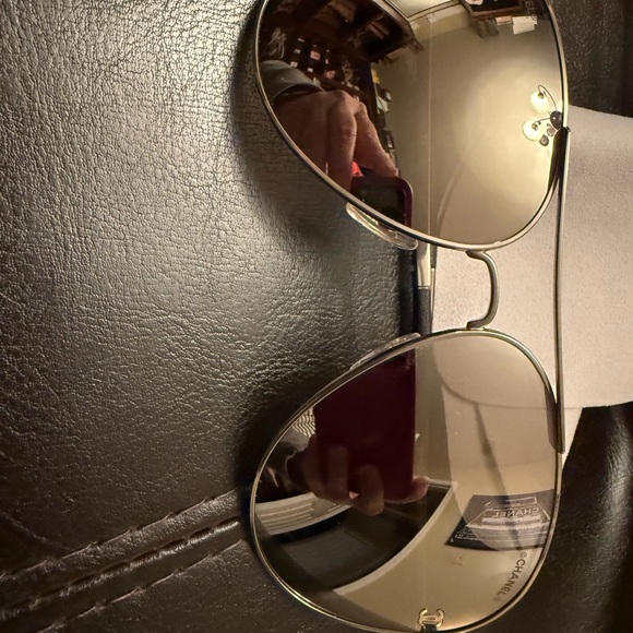 New Authentic Chanel Black gray Pilot Sunglasses $600 4189 T-Q - Picture 14 of 14